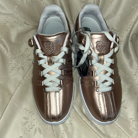 K-Swiss Shoes - K Swiss rose gold metallic tennis shoes size 7 NWT.